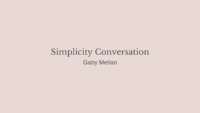 simplicity conversation with gaby melian